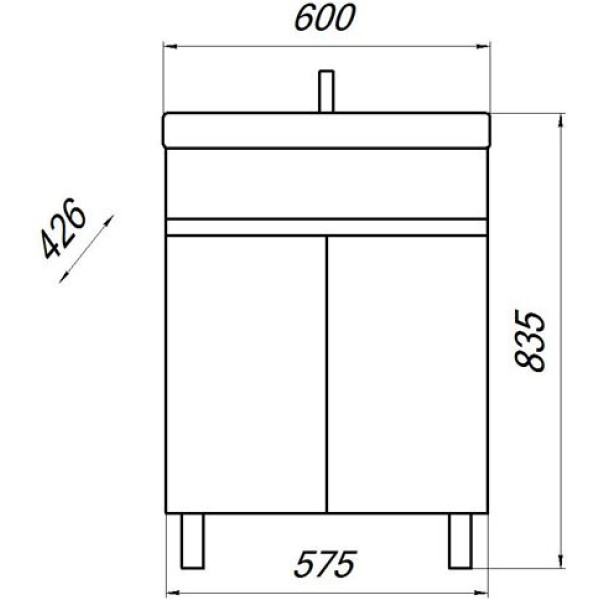 Тумба напольная Melodia Модерн 60 (Фостер 60) 57,5x80 белая (MFR79477WT)