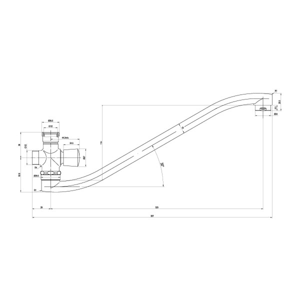 Излив с переключателем Swedbe (0050)