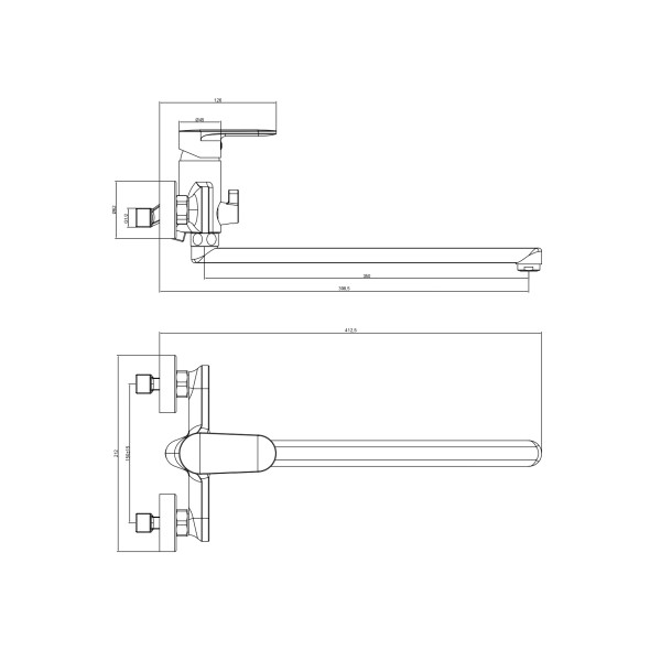 Смеситель для ванны и душа Aquatek Ника хром (AQ1842CR) Смеситель для ванны и душа Aquatek Ника хром (AQ1842CR)