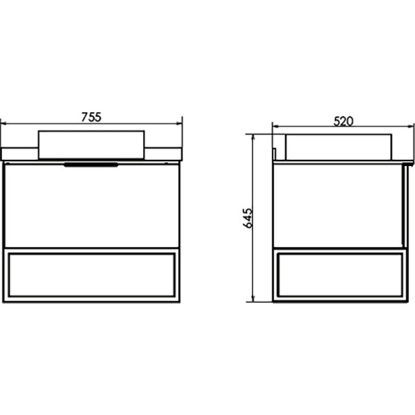 Тумба подвесная Comforty Порто 750x520x645 дуб дымчатый/белый (00-00009321)