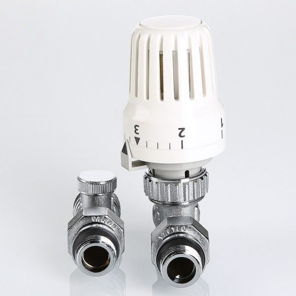 Комплект термостатический прямой 1/2"*3/4"(18) евроконус Valtec VT.046.NER (3 в 1) (VT.046.NER.04)
