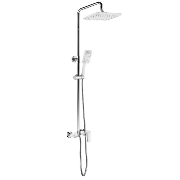 Душевая система Ledeme со смесителем и тропическим душем, белый/хром (L2421W)