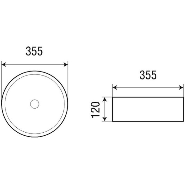 Раковина накладная Azario 35,5x35,5x12 серый мраморный (AZ-3134-M83)