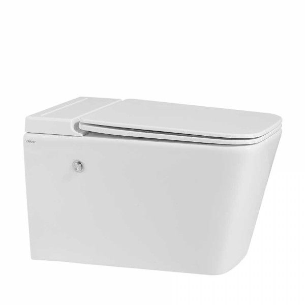 Унитаз подвесной Abber Rechteck с импульсным смывом, белый (AC1202P) Унитаз подвесной Abber Rechteck с импульсным смывом, белый (AC1202P)
