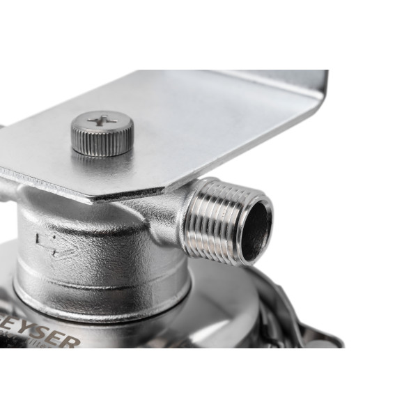 Фильтр колбовый Гейзер Премьер 1/2" 10SL со сливом (нержавеющая сталь, для холодной и горячей воды) (50752)