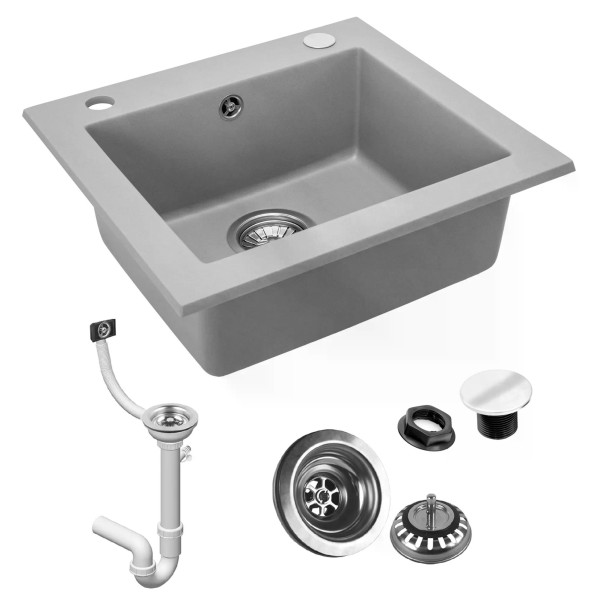 Мойка для кухни Rea west grey гранит 48,5x44x17 серая (ZLE-00122) Мойка для кухни Rea west grey гранит 48,5x44x17 серая (ZLE-00122)