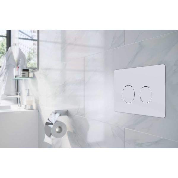 Клавиша смывная для инсталляции Azario двойная, круглая, цвет белый (AZ-8200-0085/AZ-P57-0130)