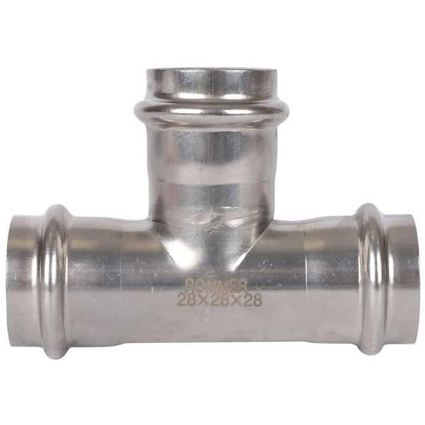 Тройник 28 Rommer из нержавеющей стали (пресс) (RSS-0013-000028) Тройник 28 Rommer из нержавеющей стали (пресс) (RSS-0013-000028)