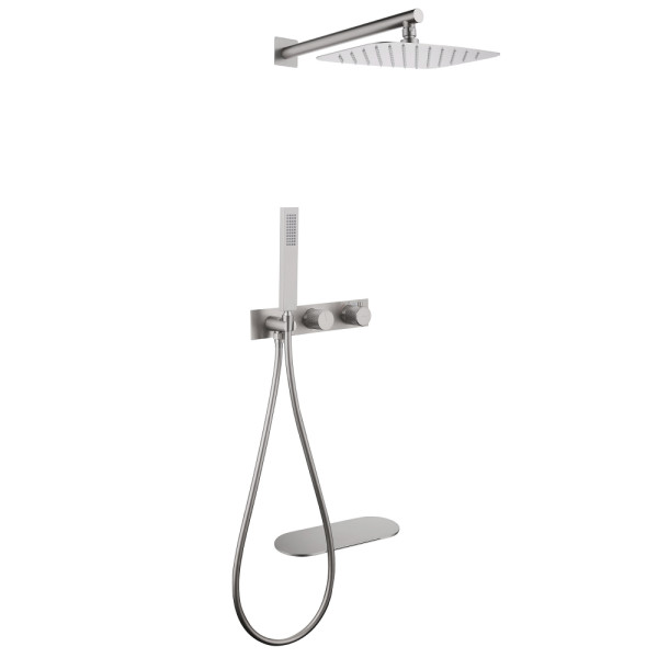 Душевая система Abber Rund скрытого монтажа с изливом термостат сатин (AF8750SP)