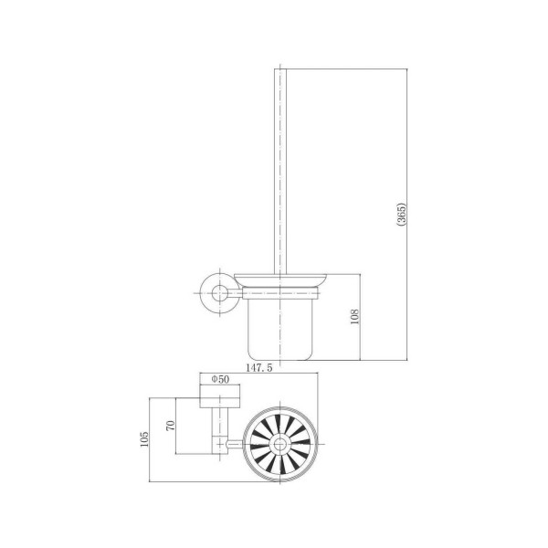 Ершик Fashun для унитаза подвесной со стеклянным Стакан Fashun ом и держателем SUS304 сатин (A51510)