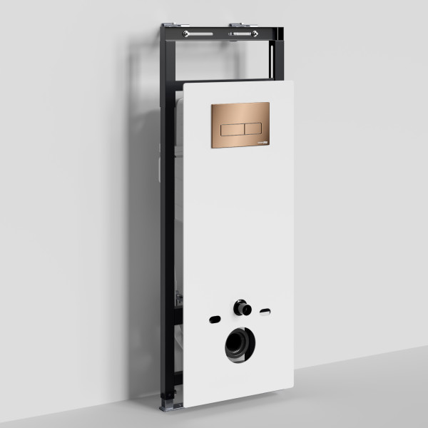 Инсталляция для унитаза WasserKRAFT Salm с клавишей смыва золото розовое (27TLT.010.ME.WH.RG03)