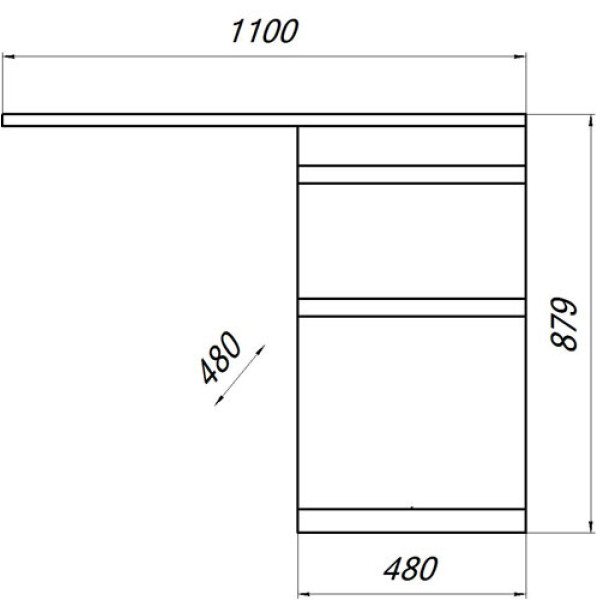 Тумба напольная Melodia Модерн 480 (Даллас-1100) DВ2 48x80 белая (MFR79603WT)