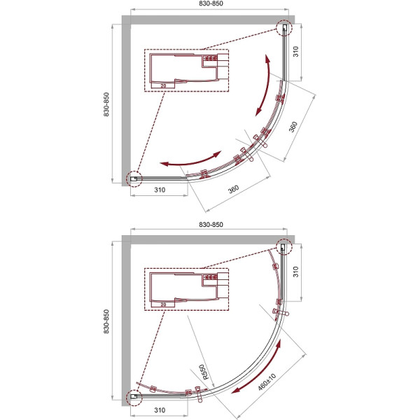 Душевой уголок BelBagno Uno-195 85x85x195 стекло прозрачное, профиль хром (UNO-195-R-2-85-C-Cr) Душевой уголок BelBagno Uno-195 85x85x195 стекло прозрачное, профиль хром (UNO-195-R-2-85-C-Cr)
