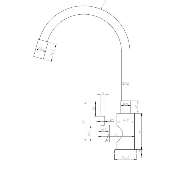 Смеситель для кухни Esko Snake хром (K44 B) Смеситель для кухни Esko Snake хром (K44 B)
