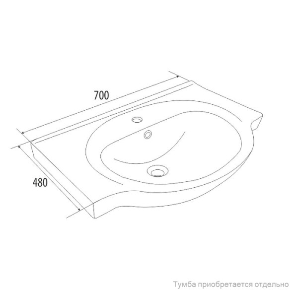 Раковина мебельная 70x48 005 Iddis (0057000i28)