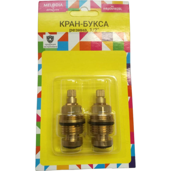 Кран-букса Melodia резина 1/2" 8x20 под крест 2 шт/уп (MKP06982BL)