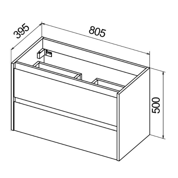 Тумба подвесная BelBagno Kraft 39 80 Rovere Tabacco (KRAFT 39-800/390-2C-SO-RT)