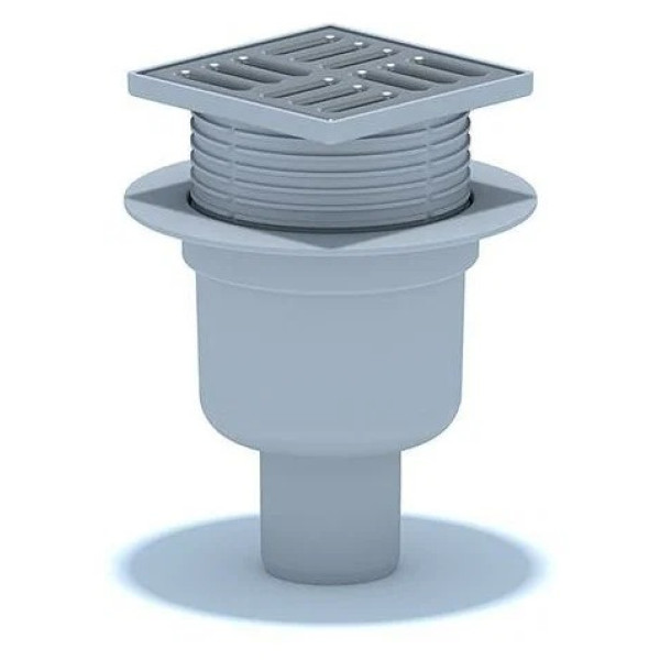 Трап вертикальный 50 мм. (100*100) АНИ нерегулируемый, с комбинированным затвором (решетка нерж.ст.) АНИ пласт (TQ5202)