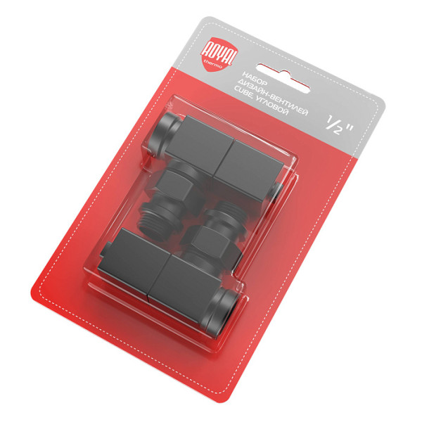 Комплект дизайн-вентилей Royal Thermo CUBE 1/2" угловой (черный) (RTE 56.0009) Комплект дизайн-вентилей Royal Thermo CUBE 1/2" угловой (черный) (RTE 56.0009)