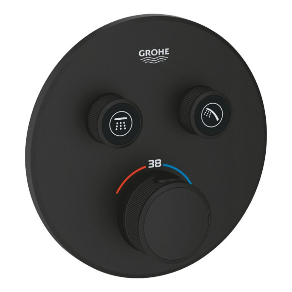 Смеситель для душа Grohe Grohtherm SmartControl внешняя часть с термостатом черный (29507KF0)