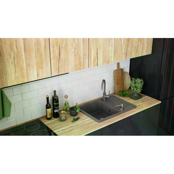 Мойка для кухни Rea nils grey metalic 5W1 гранит 62x44x16 серая металлик (ZLE-00101)