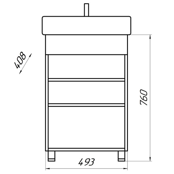 Тумба напольная Melodia Лика 55 (Нео 55) белая (в разборе) (MFR19700WT)