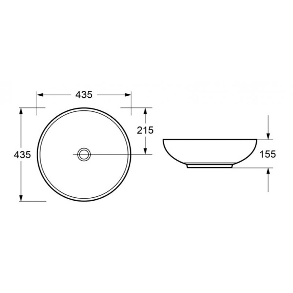 Раковина накладная Cezares 43 см (CZR-NEW-43-LVB)