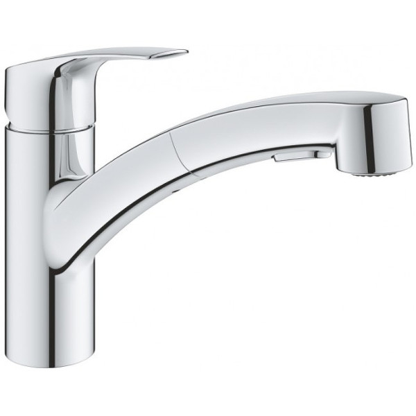 Смеситель для кухни Grohe Eurosmart 2021 с выдвижным изливом хром (30305001) Смеситель для кухни Grohe Eurosmart 2021 с выдвижным изливом хром (30305001)