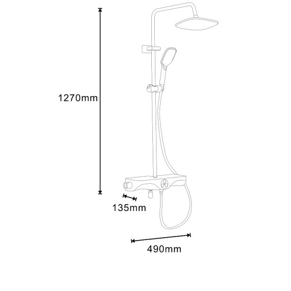 Душевая система Azario с поворотным изливом, с термостатом хром/белый (AZ-821)
