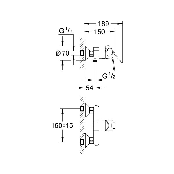 Смеситель для душа Grohe Bauedge (23333000) Смеситель для душа Grohe Bauedge (23333000)