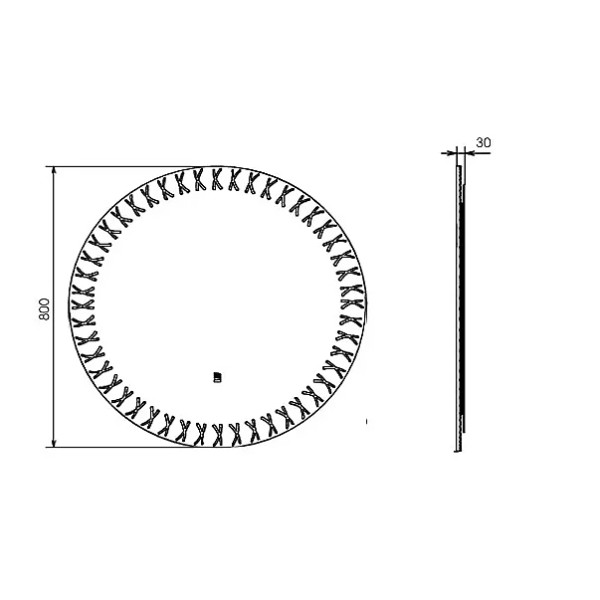 Зеркало с подсветкой Comforty Эониум 800x30x800 (00-00014163)