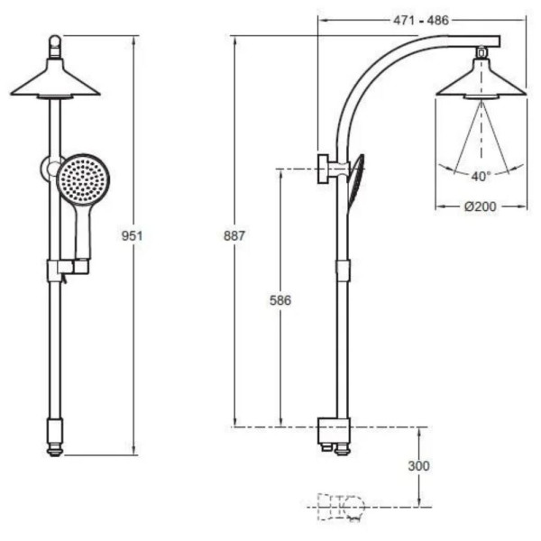 Душевой гарнитур Jacob Delafon Moxie хром (E8079-CP)