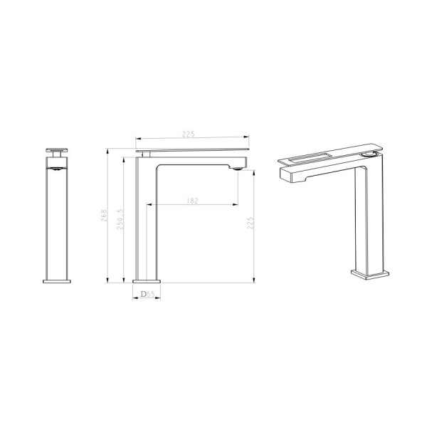 Смеситель для раковины Boheme Q B (черный) (142-BB.2)