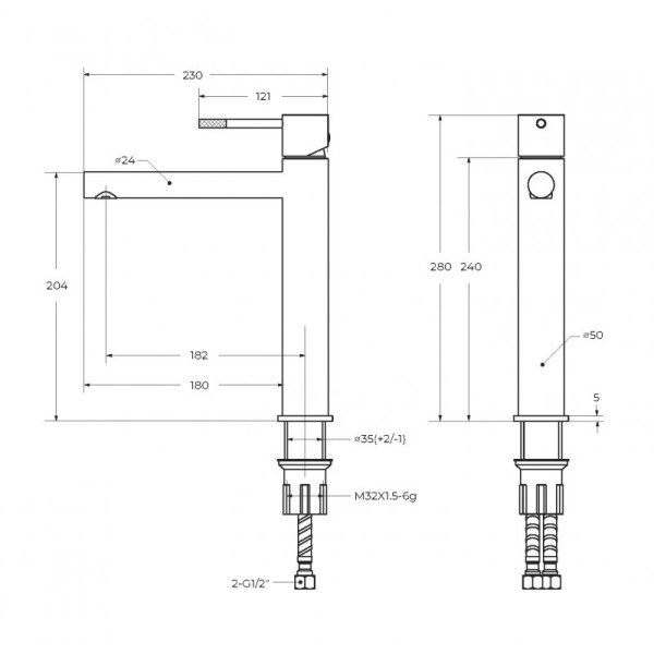 Смеситель для раковины Cezares Relax черный матовый (RELAX-LC2-NOP-W0)