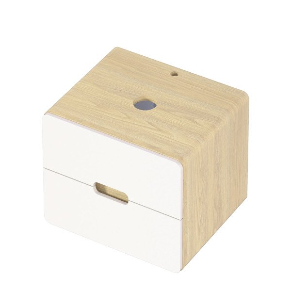 Тумба подвесная 1Marka Vortex  600x500x50 (орех лучистый солнечный/монолит айсберг) (Ц0000033057)