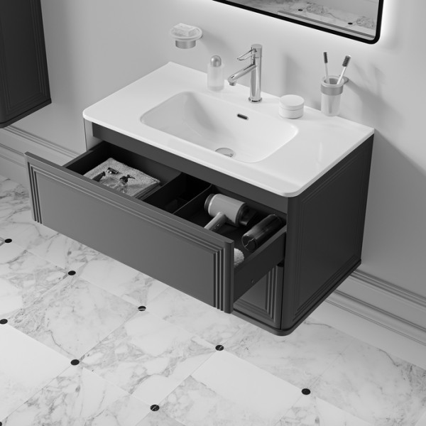 Тумба подвесная Iddis Oxford Neo 80 см темно-серый подходит умыв. 0108000i28 9 (OXN80D0i95)