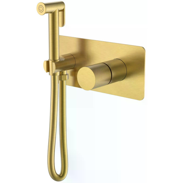 Смеситель с гигиеническим душем Boheme Stick MG (золото-матовый) (127-MG.2)