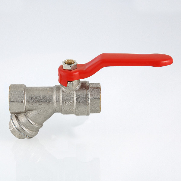 Кран 3/4" ВВ шаровый со встроенным фильтром Valtec Combi (красная ручка) VT.292.N.05