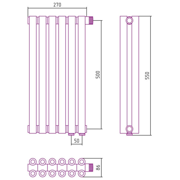 Дизайн-радиатор Сунержа Эстет-00 EU50 500*270 6 секций белый (12-0322-5006) Дизайн-радиатор Сунержа Эстет-00 EU50 500*270 6 секций белый (12-0322-5006)
