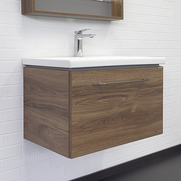 Тумба подвесная с раковиной Comforty Томари 700x450x480 дуб темно-коричневый (00-00001279) Тумба подвесная с раковиной Comforty Томари 700x450x480 дуб темно-коричневый (00-00001279)