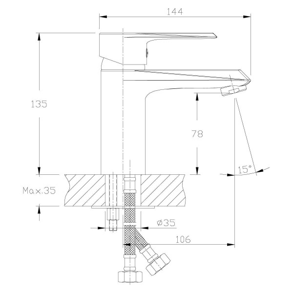 Смеситель для раковины Rossinka RS28-11 (RS28-11)