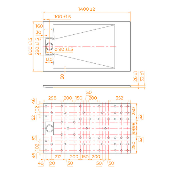 Душевой поддон RGW TUS-W 80x140 белый (553702814-01)