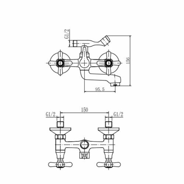 Смеситель для ванны и душа Fashun хром (A3025)