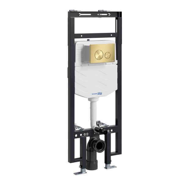 Инсталляция для унитаза WasserKRAFT Dinkel с клавишей смыва золото матовое (58TLT.010.ME.MG02)