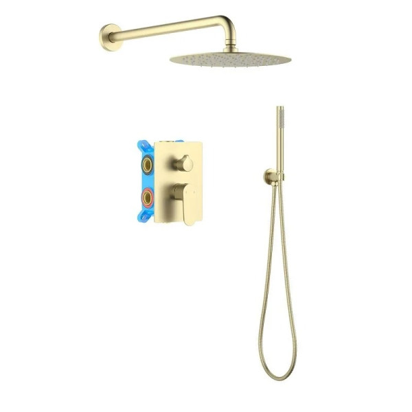 Душевая система Aquatek Оберон Set 3 в 1 шлифованное золото (AQ1272BG)