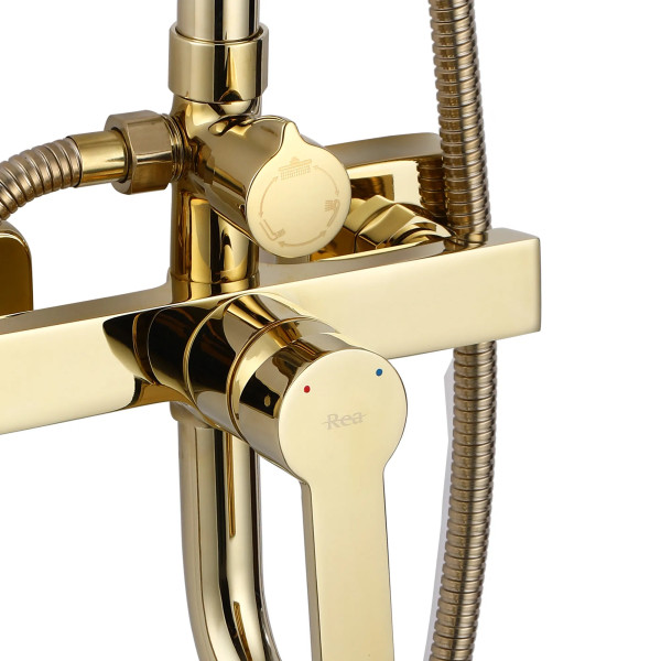 Душевая система с изливом Rea Argus Gold (REA-P7840)