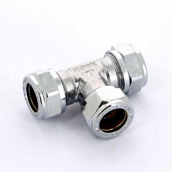 Тройник 12*12*12 (обжим) (хром) Tiemme (1130008)