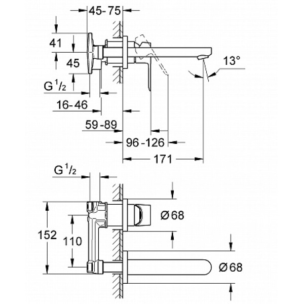 Смеситель для раковины Grohe BauLoop (20289000)