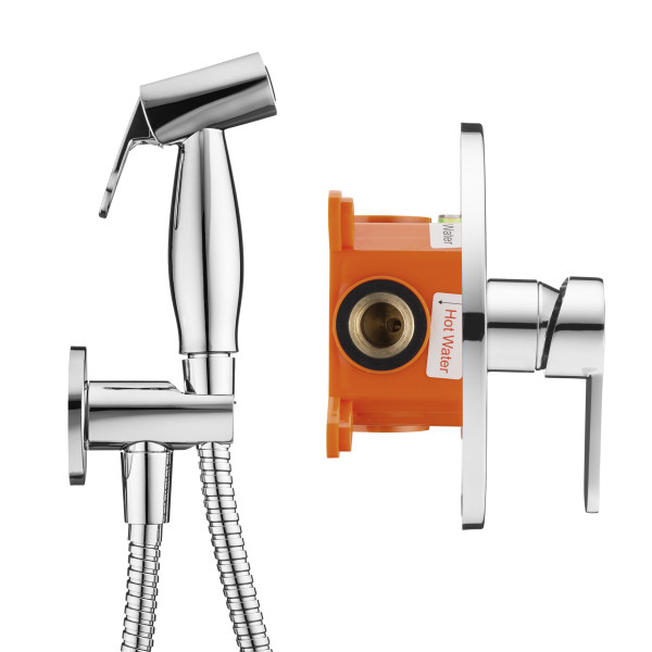 Смеситель с гигиеническим душем Swedbe Platta встраиваемый хром (5524)