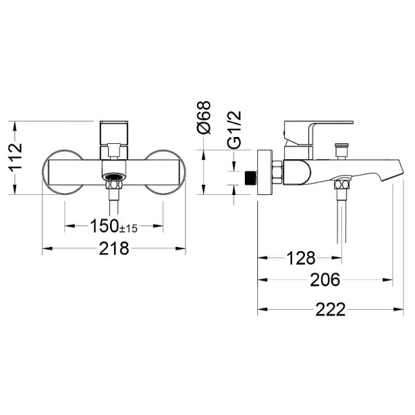 Комплект смесителей Aquatek Оберон Set 3 в 1 AQ1210CR+AQ1240CR+AQ2014CR (AQ1230CR)